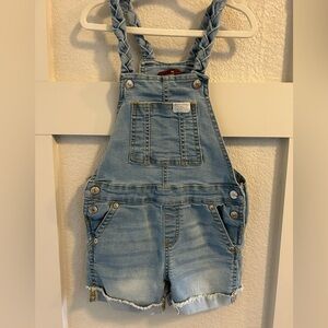 7 For All Mankind Toddler Girl Denim Overall‎ Shorts